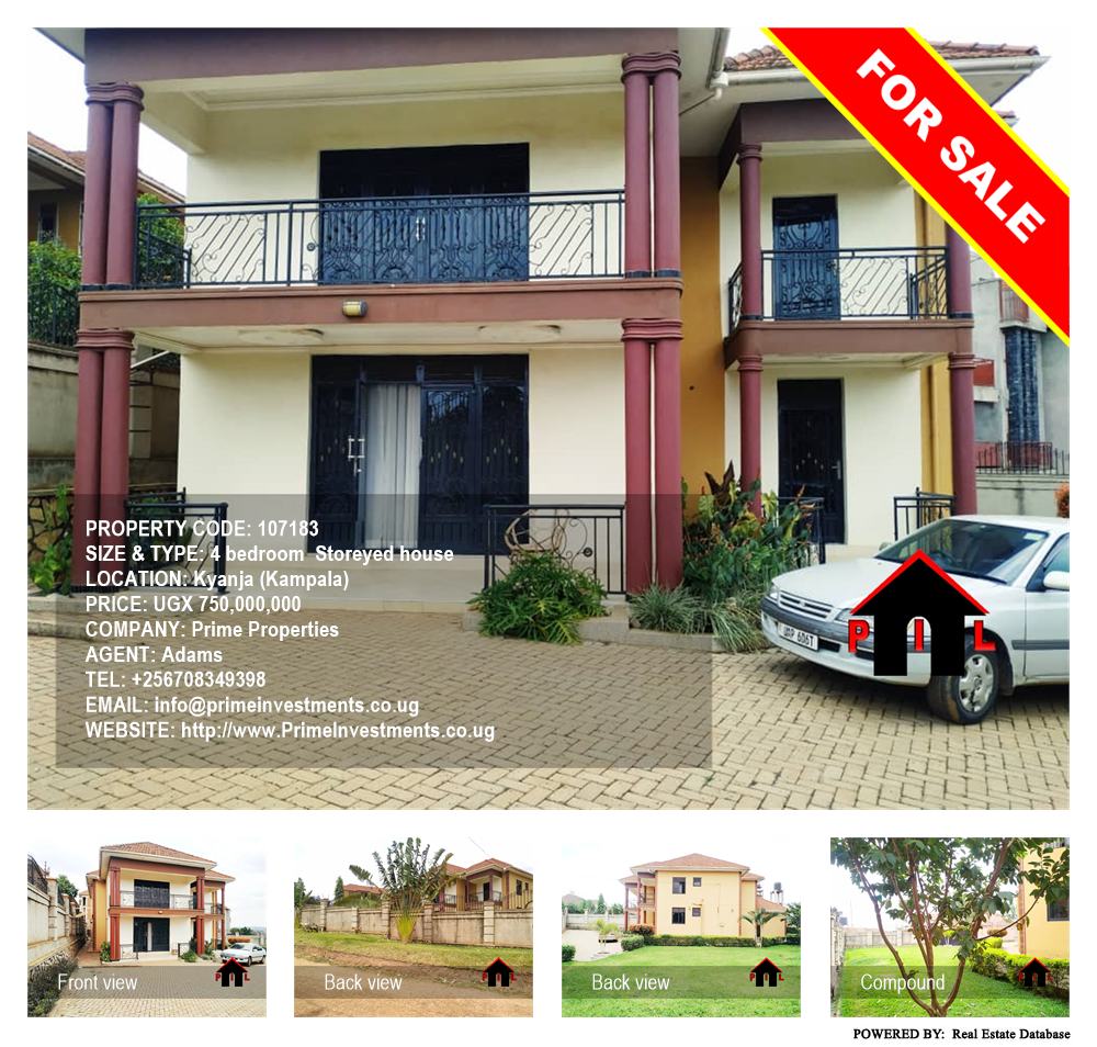 4 bedroom Storeyed house  for sale in Kyanja Kampala Uganda, code: 107183