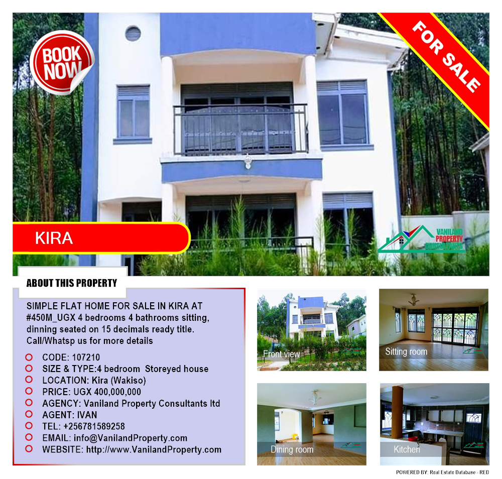 4 bedroom Storeyed house  for sale in Kira Wakiso Uganda, code: 107210