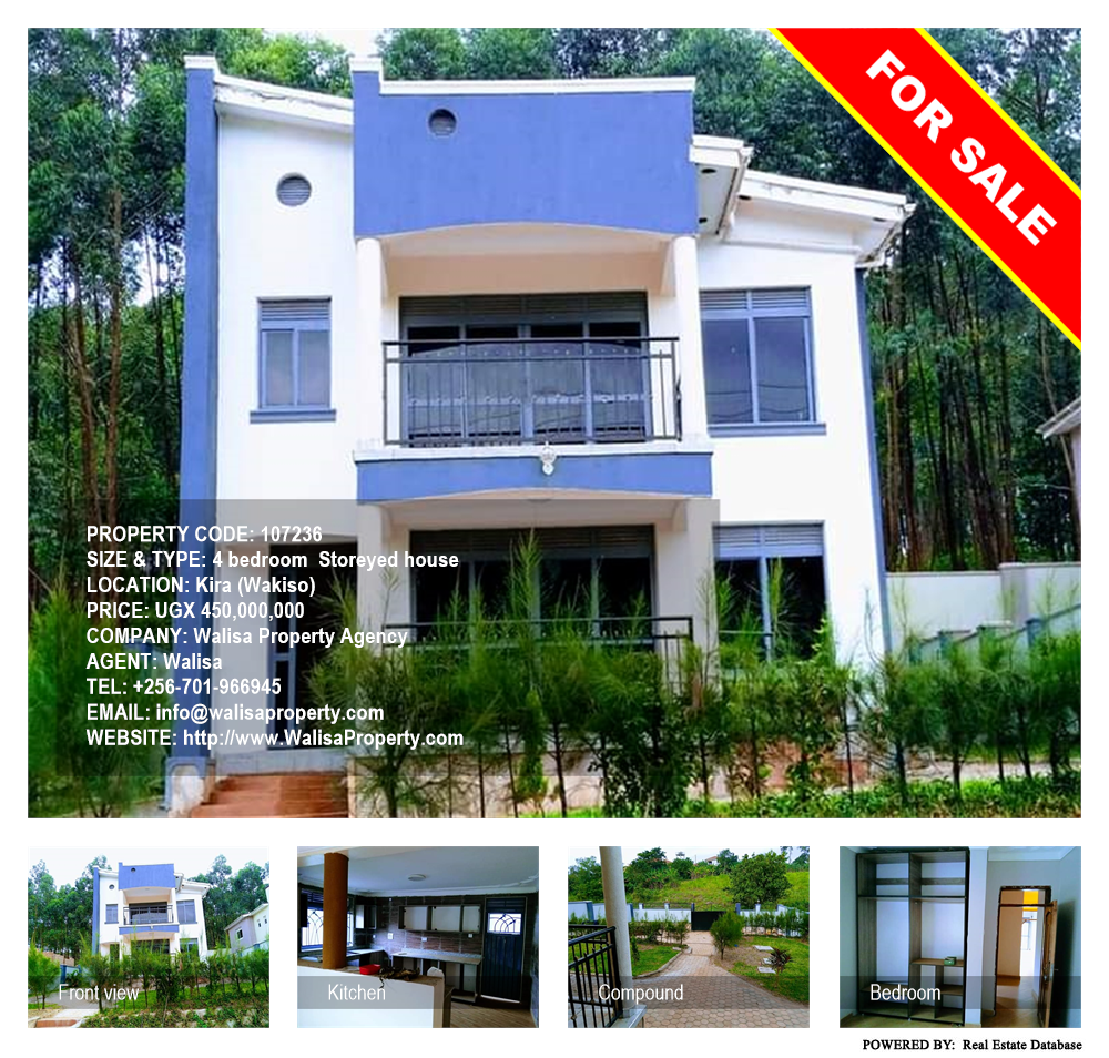 4 bedroom Storeyed house  for sale in Kira Wakiso Uganda, code: 107236