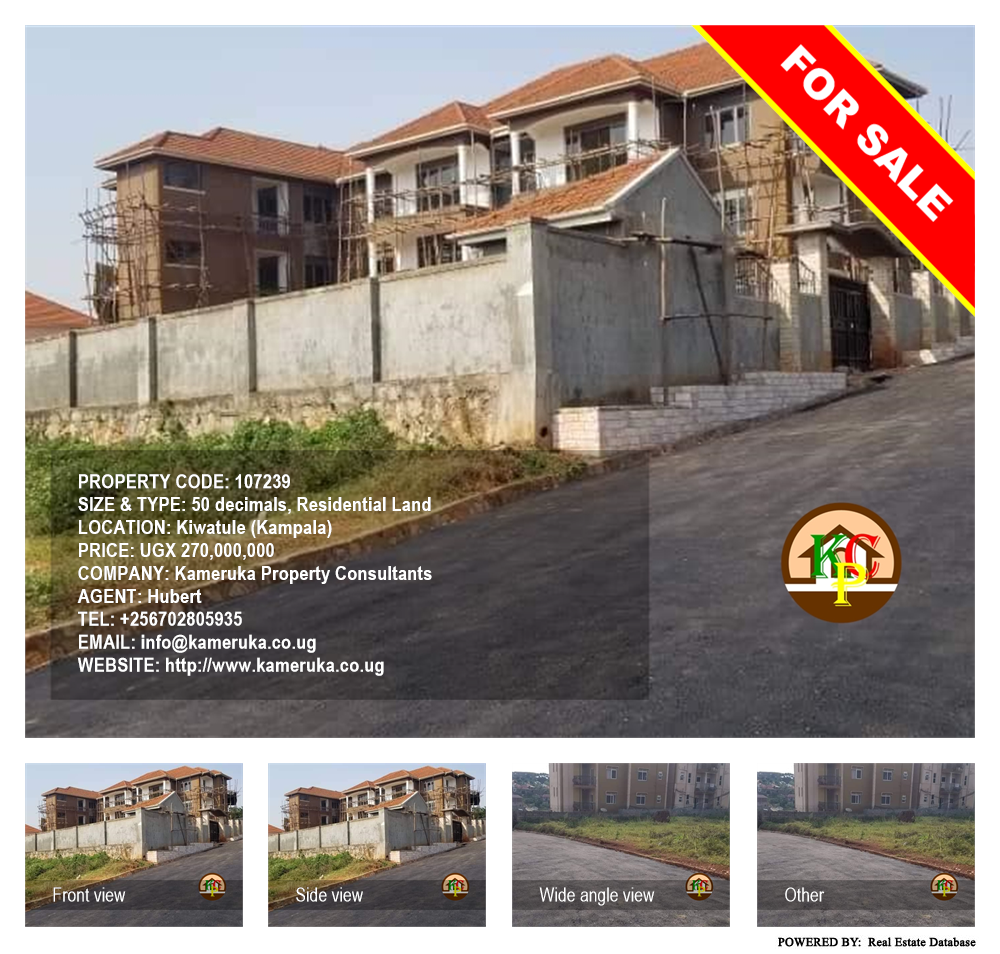 Residential Land  for sale in Kiwaatule Kampala Uganda, code: 107239