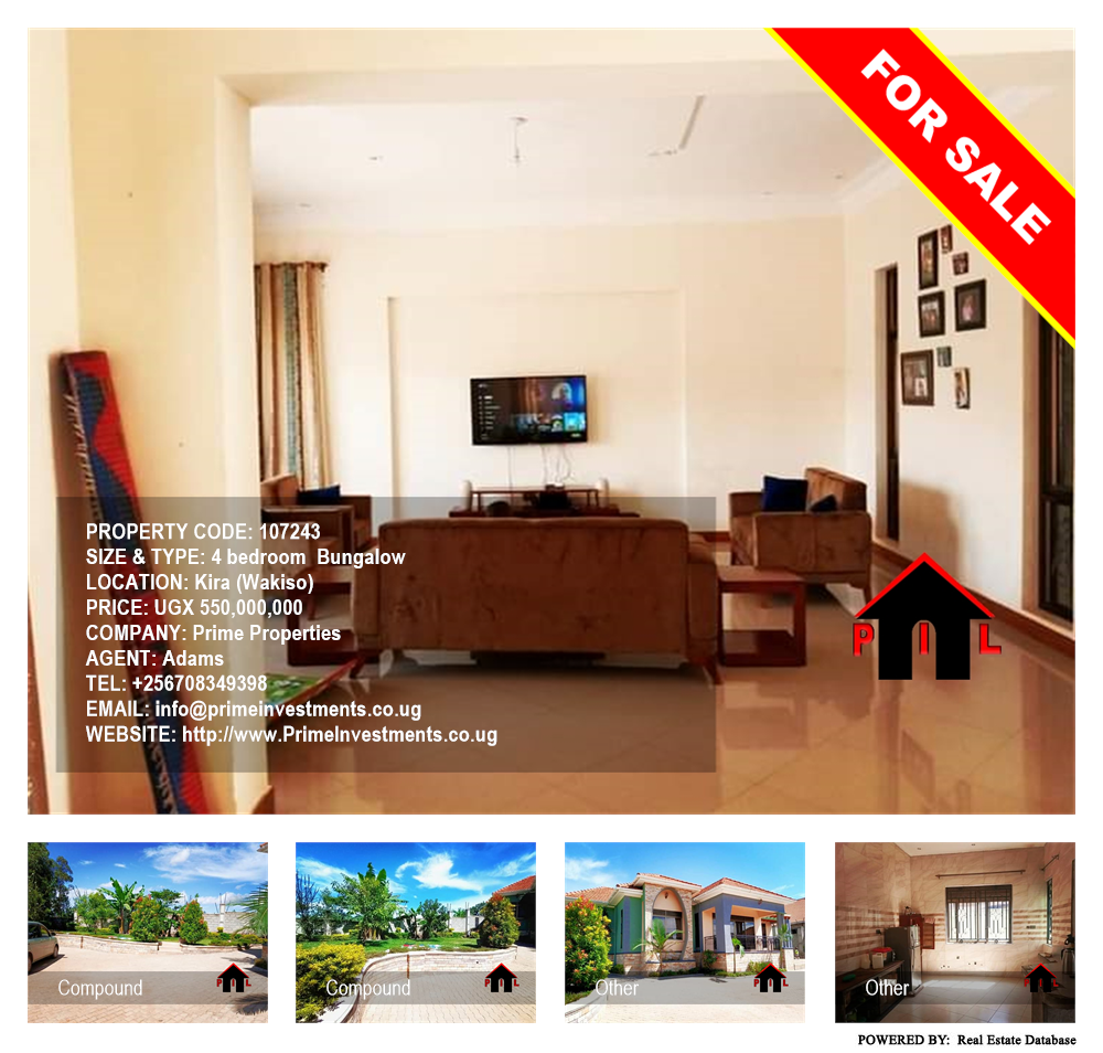 4 bedroom Bungalow  for sale in Kira Wakiso Uganda, code: 107243