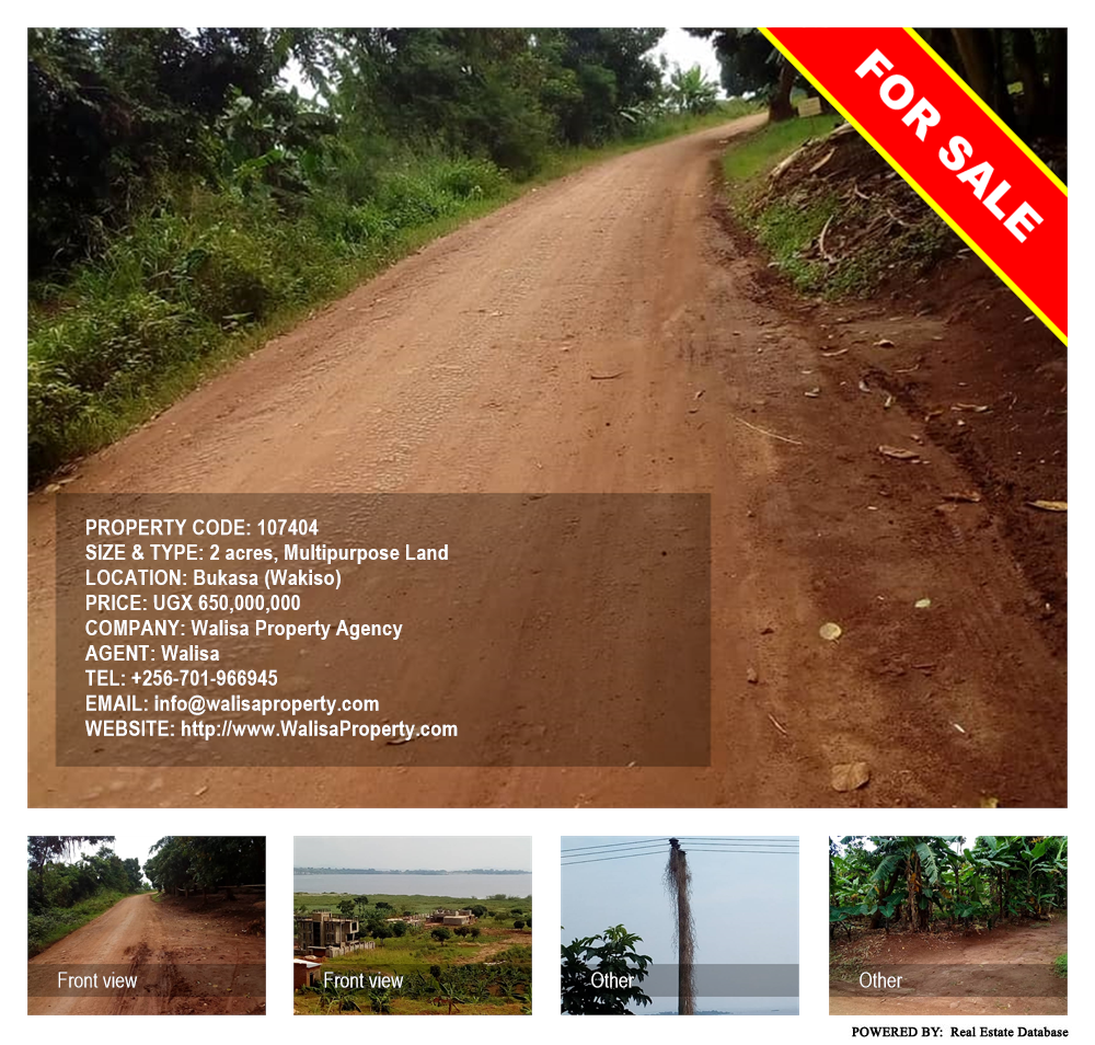 Multipurpose Land  for sale in Bukasa Wakiso Uganda, code: 107404