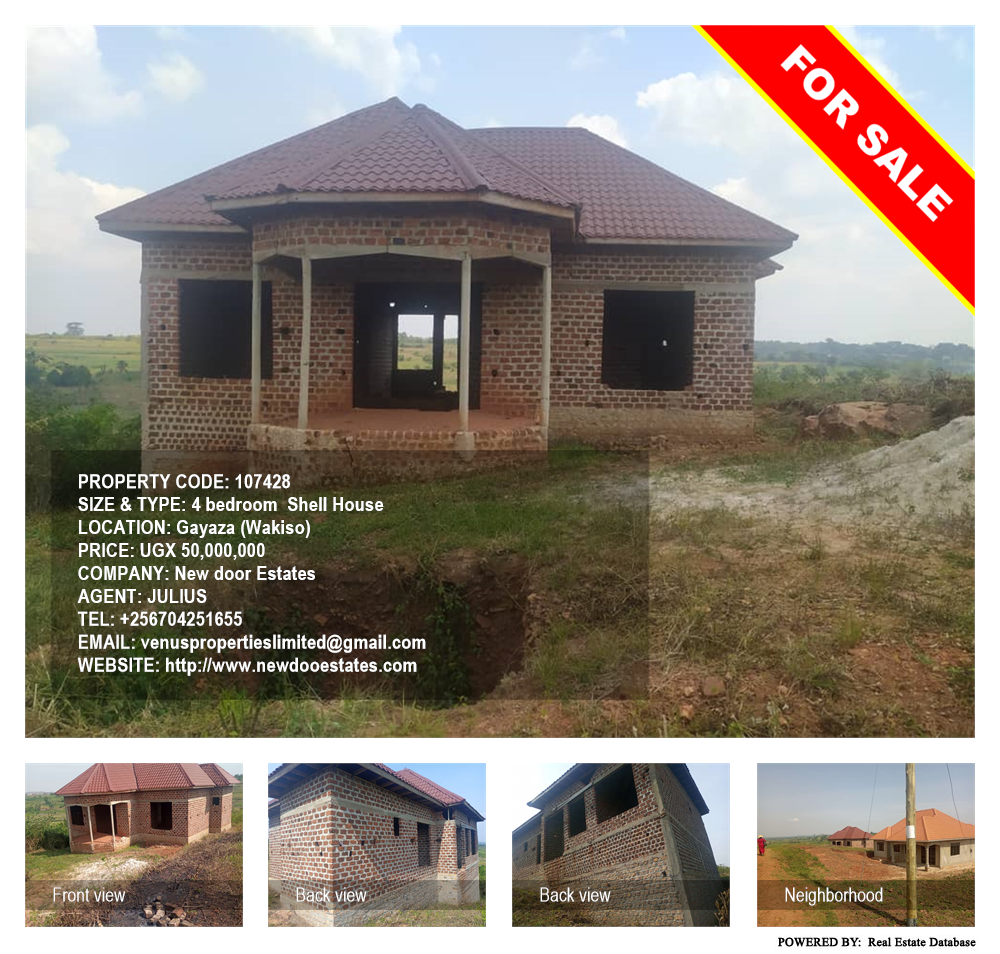 4 bedroom Shell House  for sale in Gayaza Wakiso Uganda, code: 107428