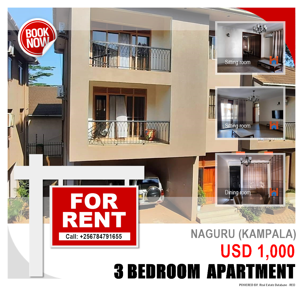 3 bedroom Apartment  for rent in Naguru Kampala Uganda, code: 107429