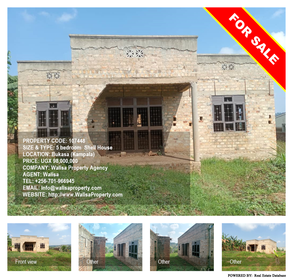 5 bedroom Shell House  for sale in Bukasa Kampala Uganda, code: 107448