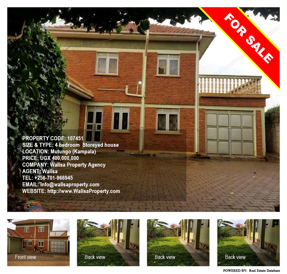 4 bedroom Storeyed house  for sale in Mutungo Kampala Uganda, code: 107451