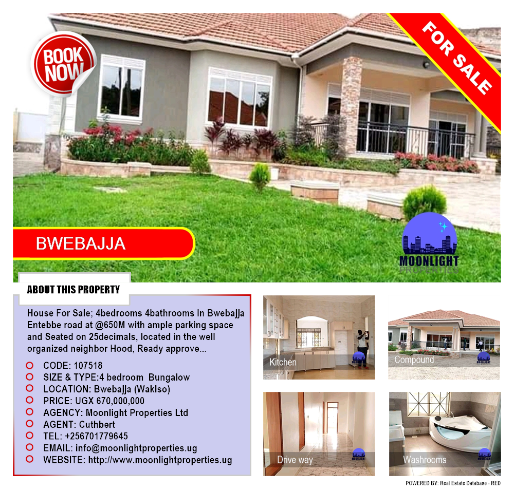 4 bedroom Bungalow  for sale in Bwebajja Wakiso Uganda, code: 107518