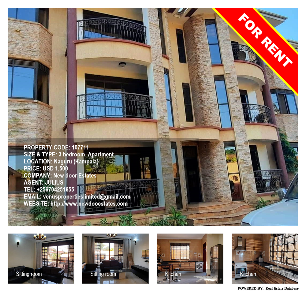 3 bedroom Apartment  for rent in Naguru Kampala Uganda, code: 107711