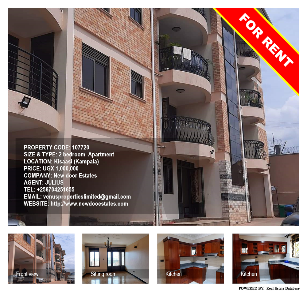 2 bedroom Apartment  for rent in Kisaasi Kampala Uganda, code: 107720