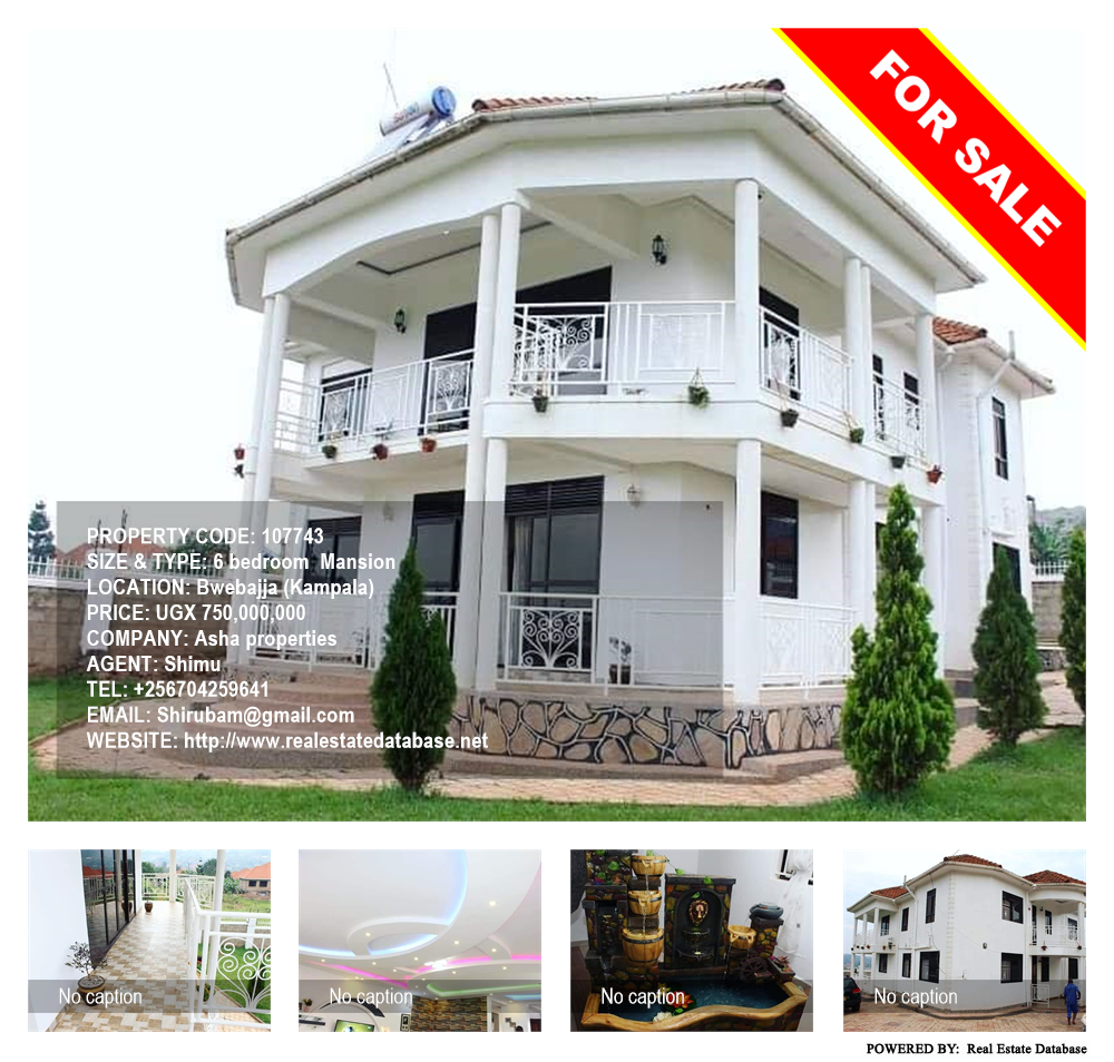 6 bedroom Mansion  for sale in Bwebajja Kampala Uganda, code: 107743