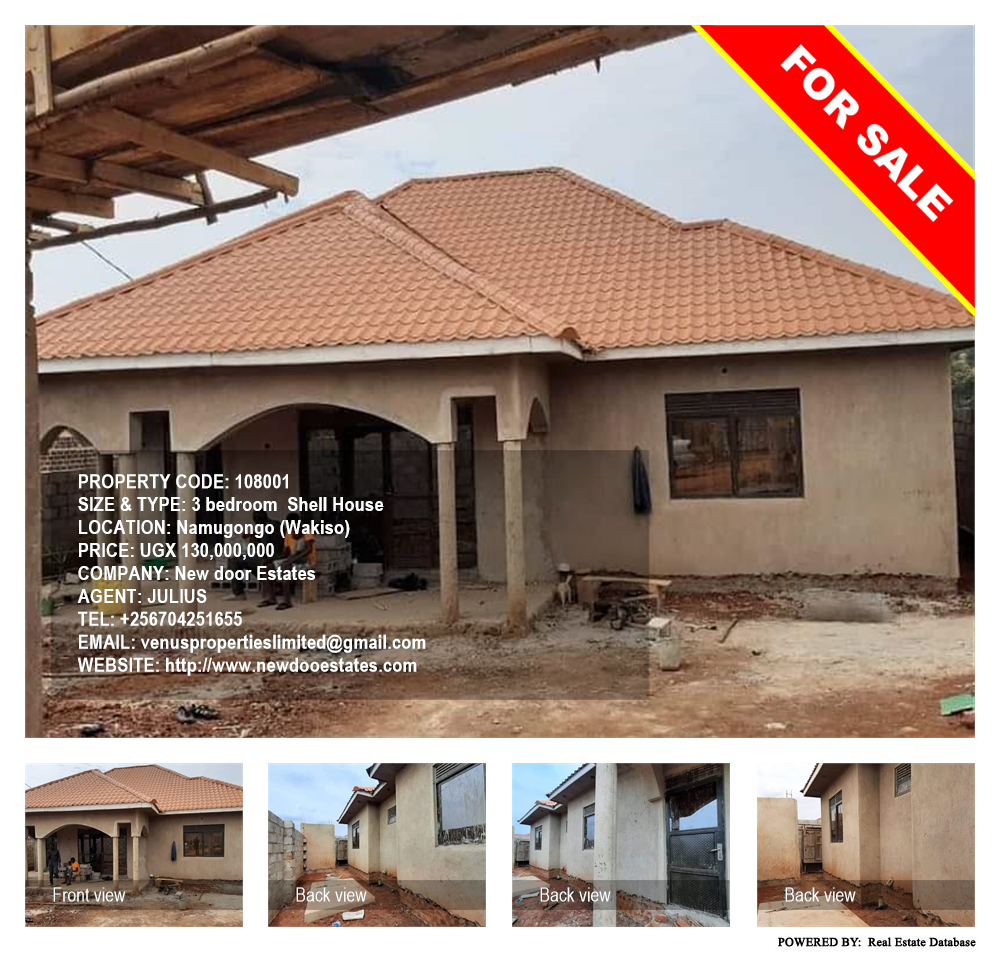 3 bedroom Shell House  for sale in Namugongo Wakiso Uganda, code: 108001