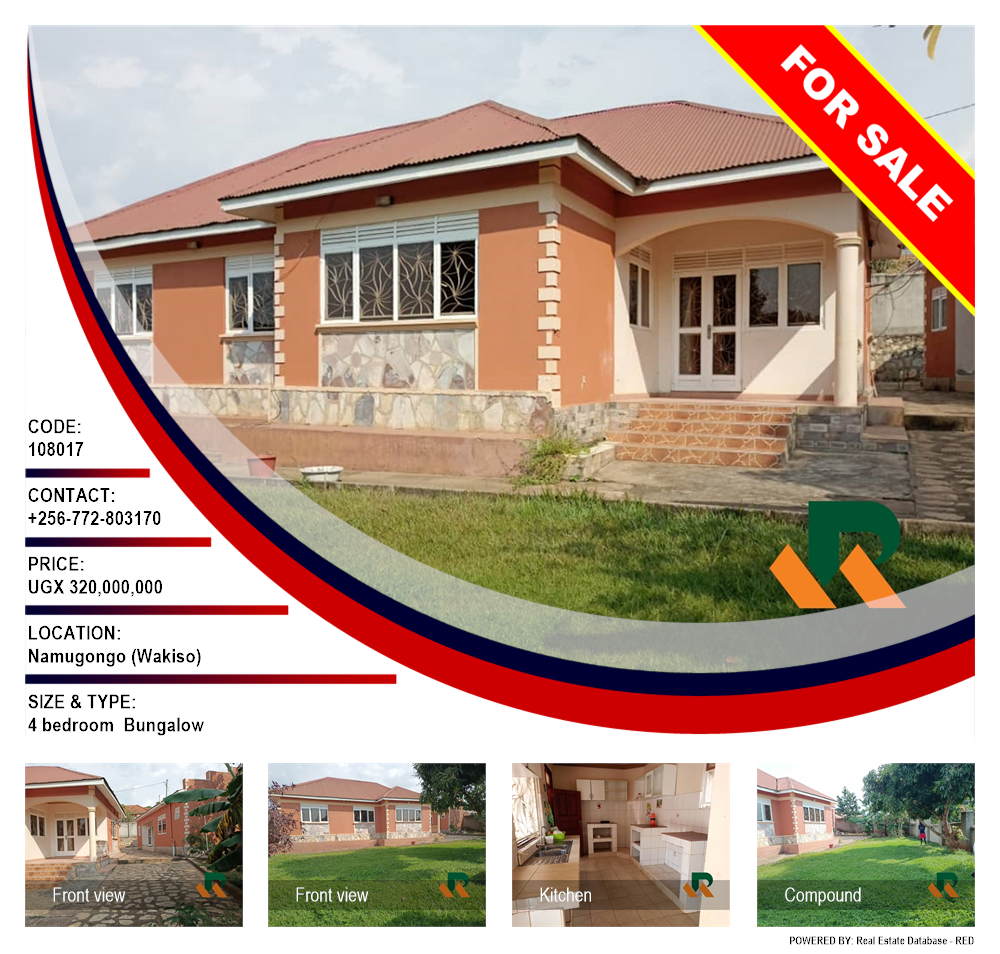 4 bedroom Bungalow  for sale in Namugongo Wakiso Uganda, code: 108017