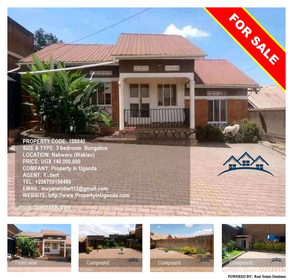 3 bedroom Bungalow  for sale in Nabwelu Wakiso Uganda, code: 108040