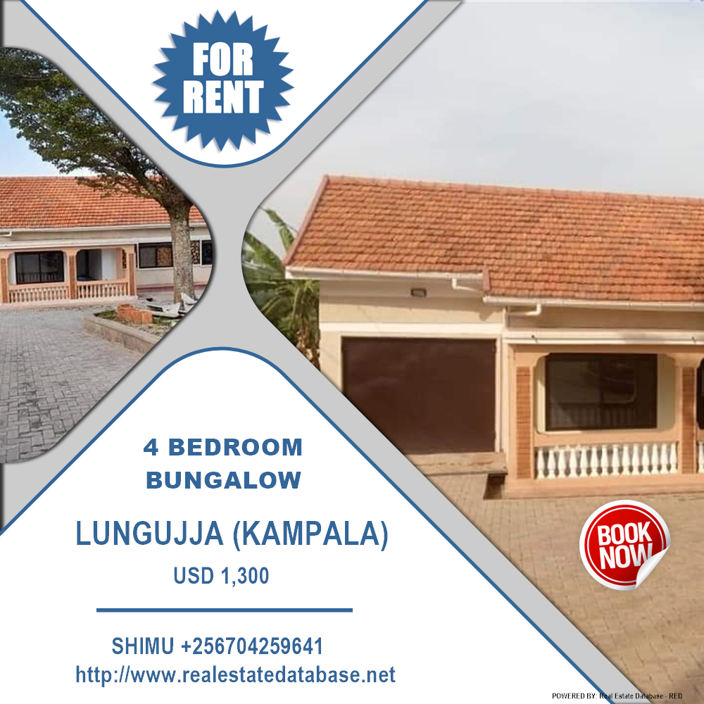 4 bedroom Bungalow  for rent in Lungujja Kampala Uganda, code: 108097