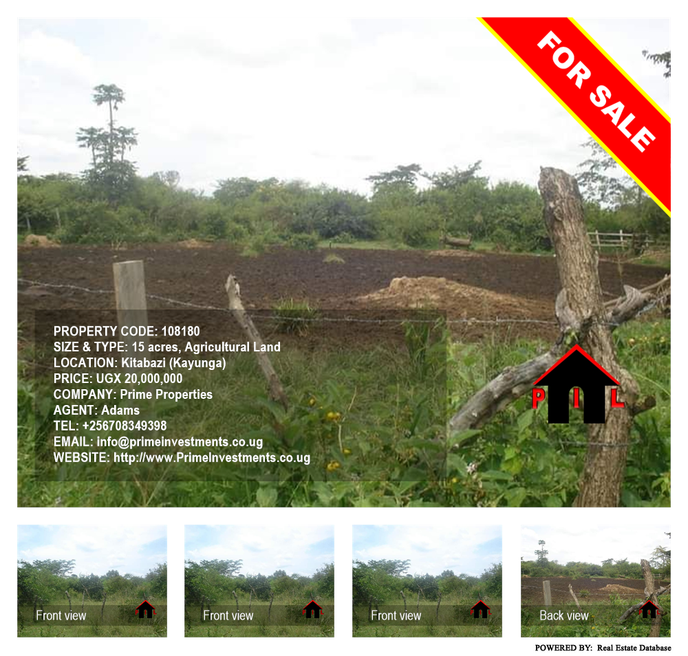 Agricultural Land  for sale in Kitabazi Kayunga Uganda, code: 108180