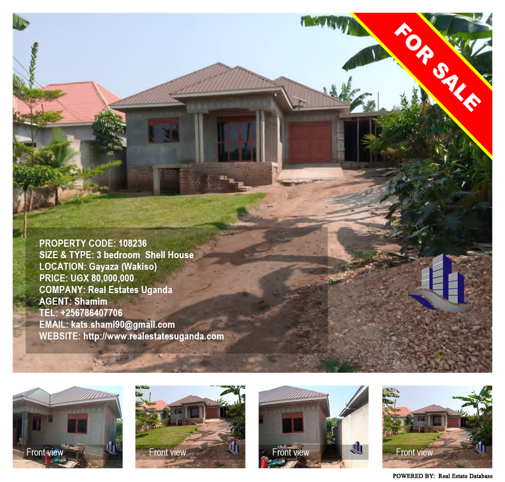 3 bedroom Shell House  for sale in Gayaza Wakiso Uganda, code: 108236