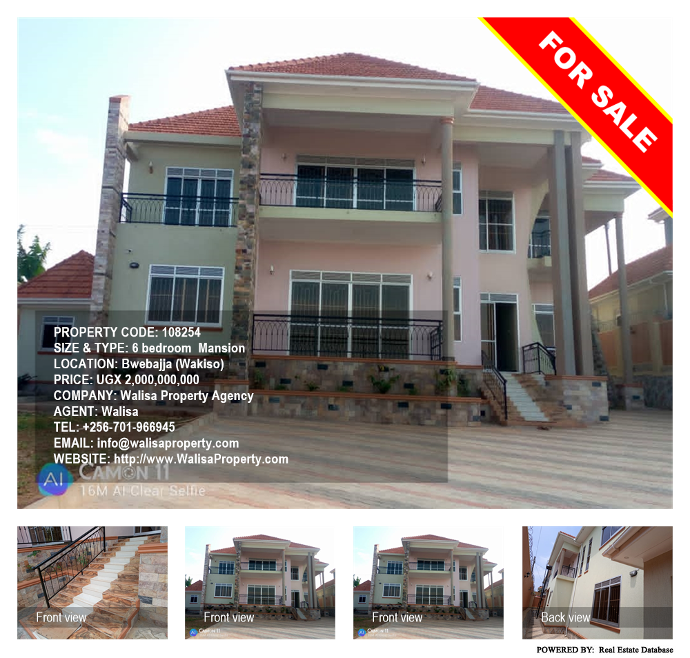 6 bedroom Mansion  for sale in Bwebajja Wakiso Uganda, code: 108254