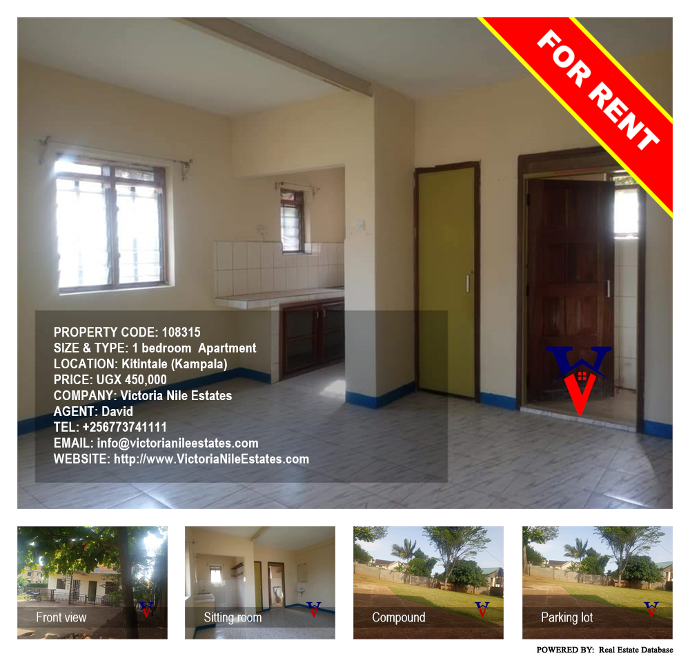1 bedroom Apartment  for rent in Kitintale Kampala Uganda, code: 108315