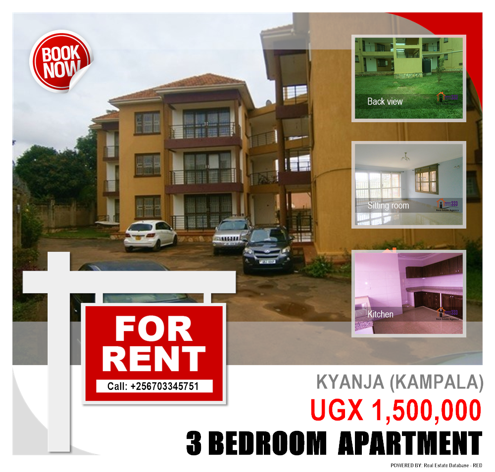 3 bedroom Apartment  for rent in Kyanja Kampala Uganda, code: 108329