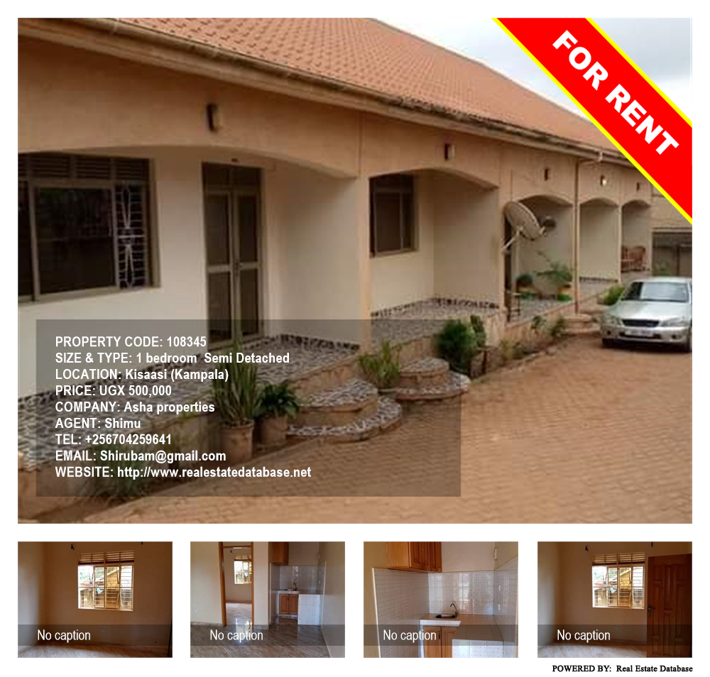 1 bedroom Semi Detached  for rent in Kisaasi Kampala Uganda, code: 108345