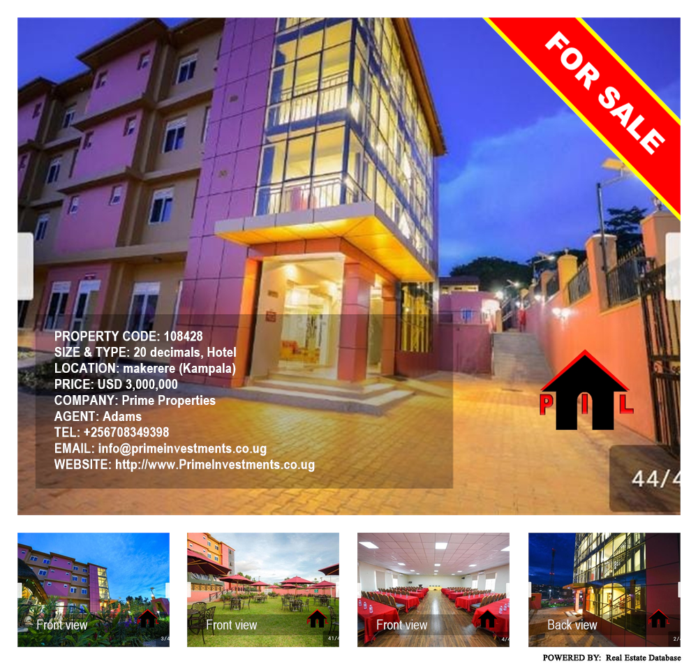 Hotel  for sale in Makerere Kampala Uganda, code: 108428