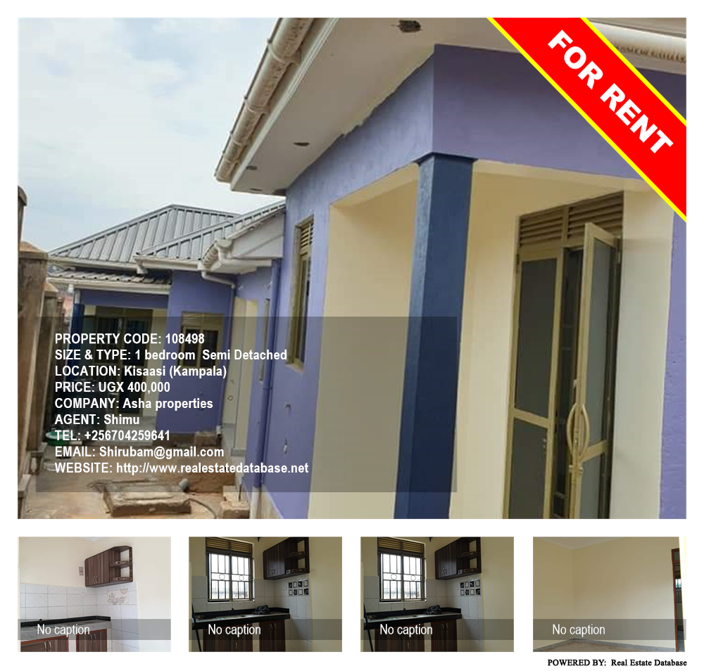 1 bedroom Semi Detached  for rent in Kisaasi Kampala Uganda, code: 108498