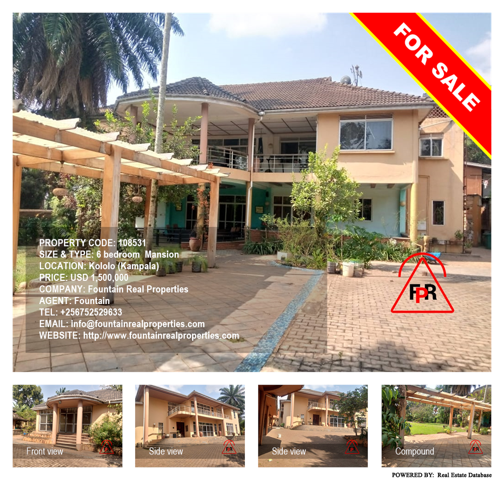 6 bedroom Mansion  for sale in Kololo Kampala Uganda, code: 108531