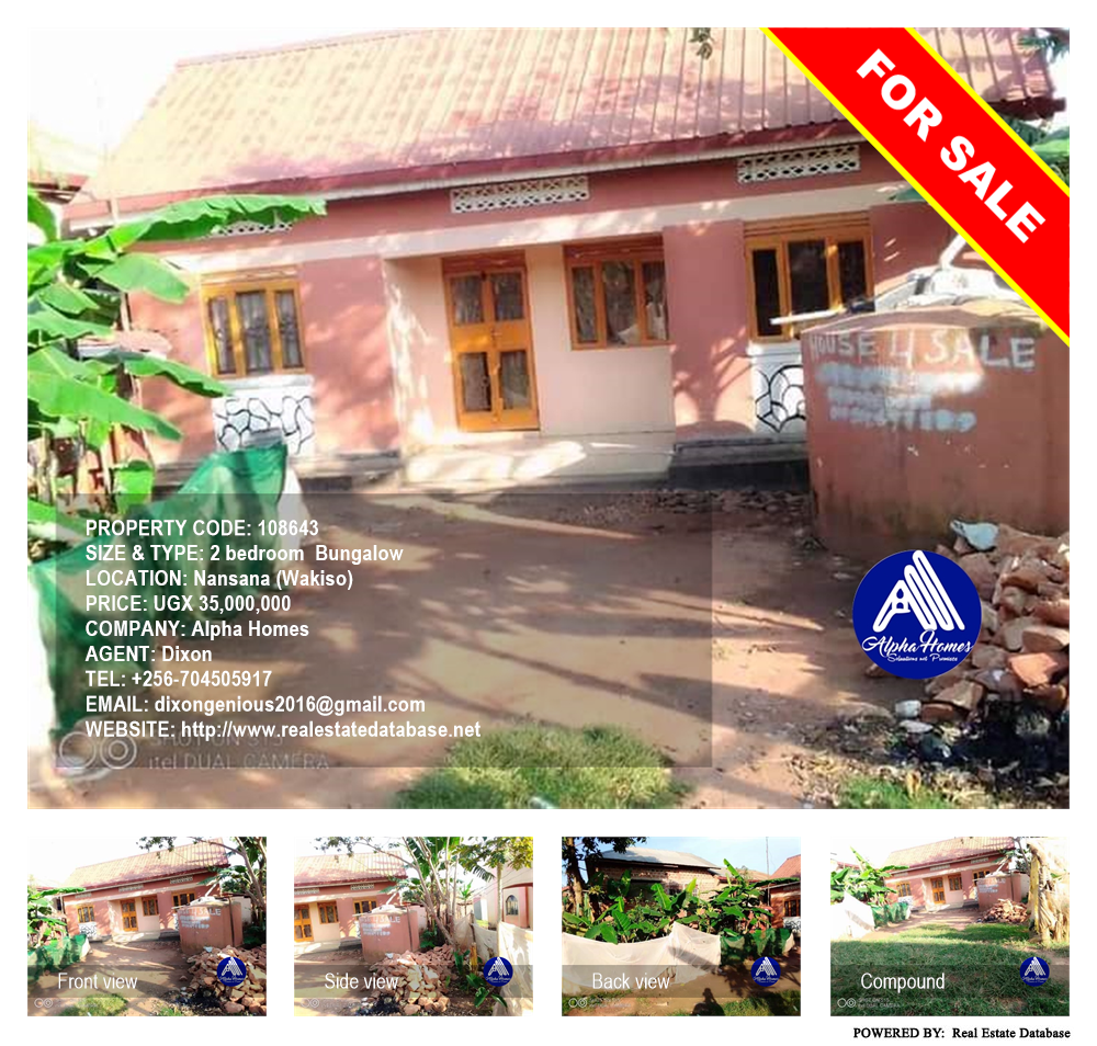 2 bedroom Bungalow  for sale in Nansana Wakiso Uganda, code: 108643