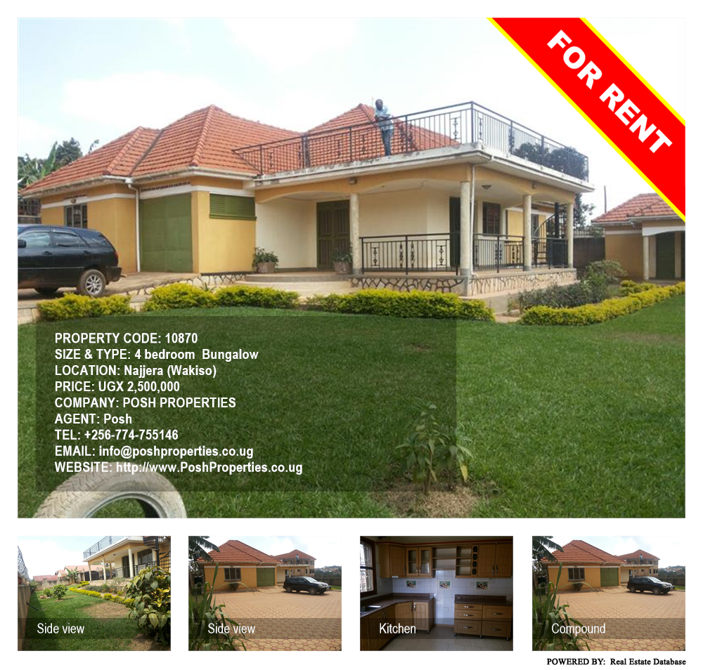 4 bedroom Bungalow  for rent in Najjera Wakiso Uganda, code: 10870
