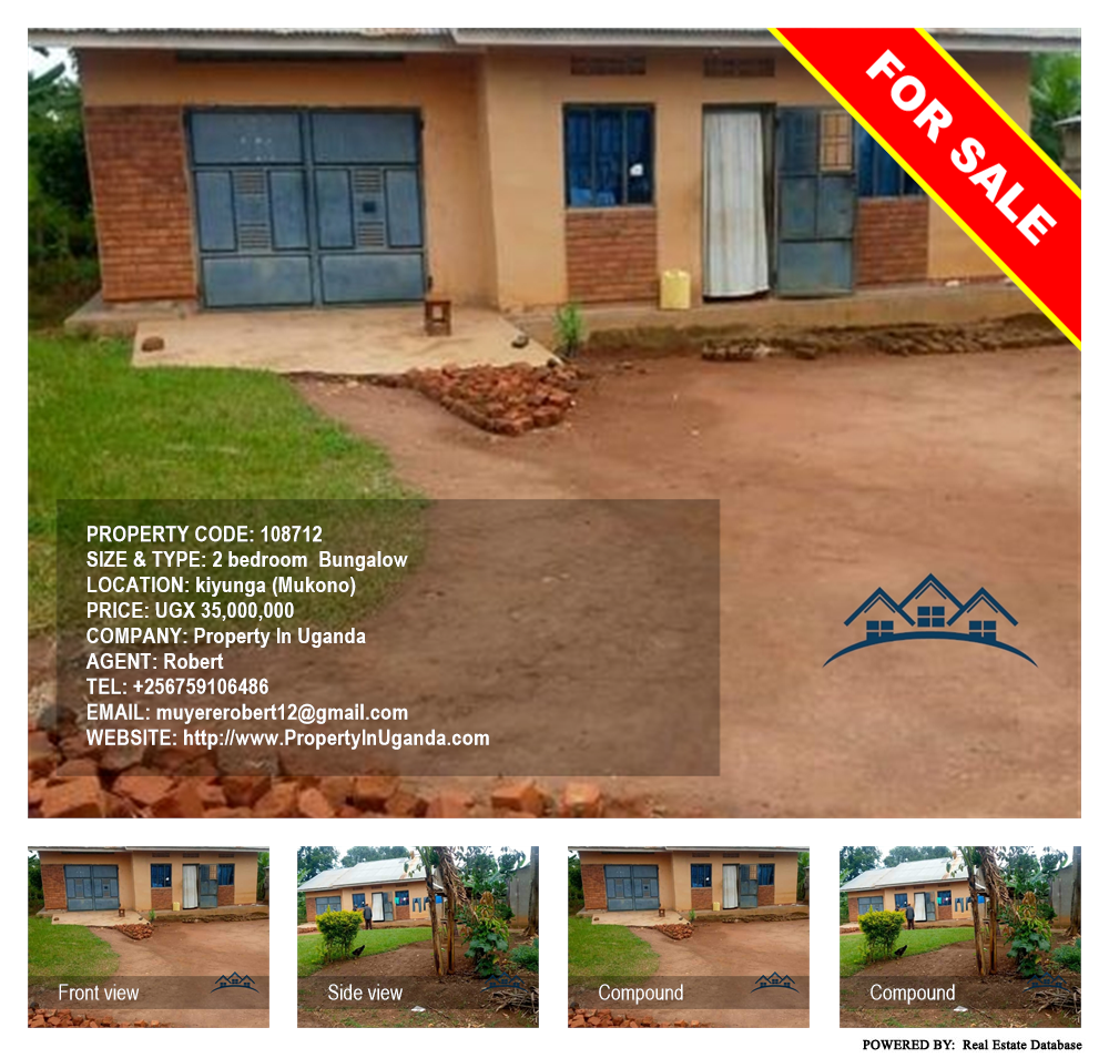 2 bedroom Bungalow  for sale in Kiyunga Mukono Uganda, code: 108712