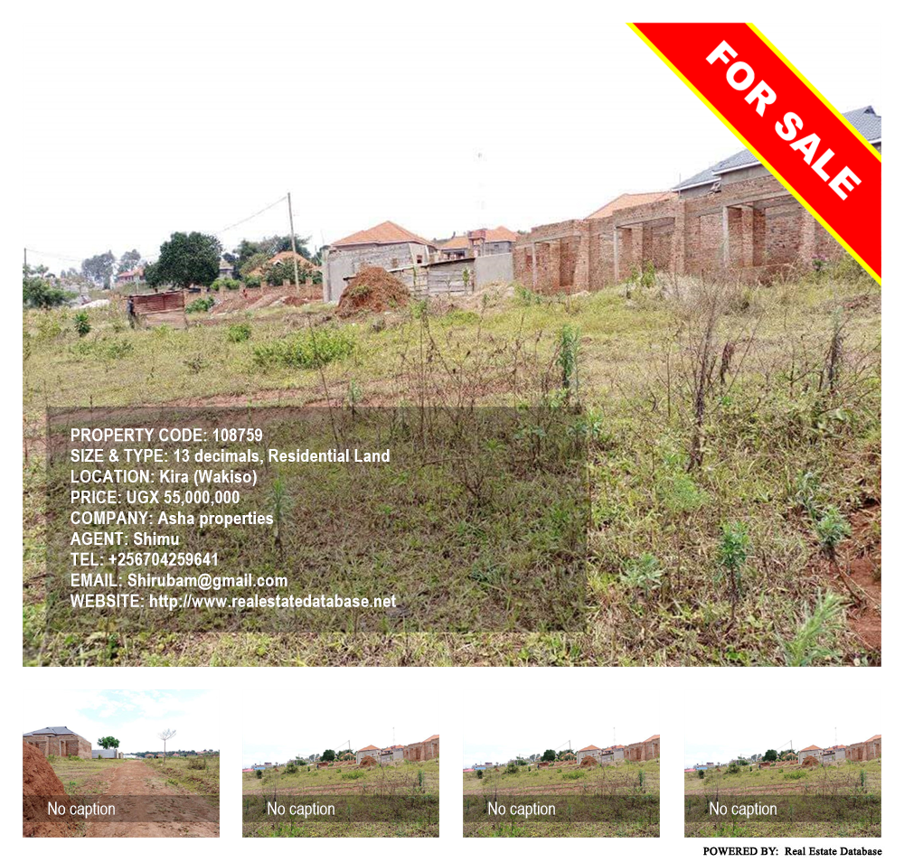 Residential Land  for sale in Kira Wakiso Uganda, code: 108759