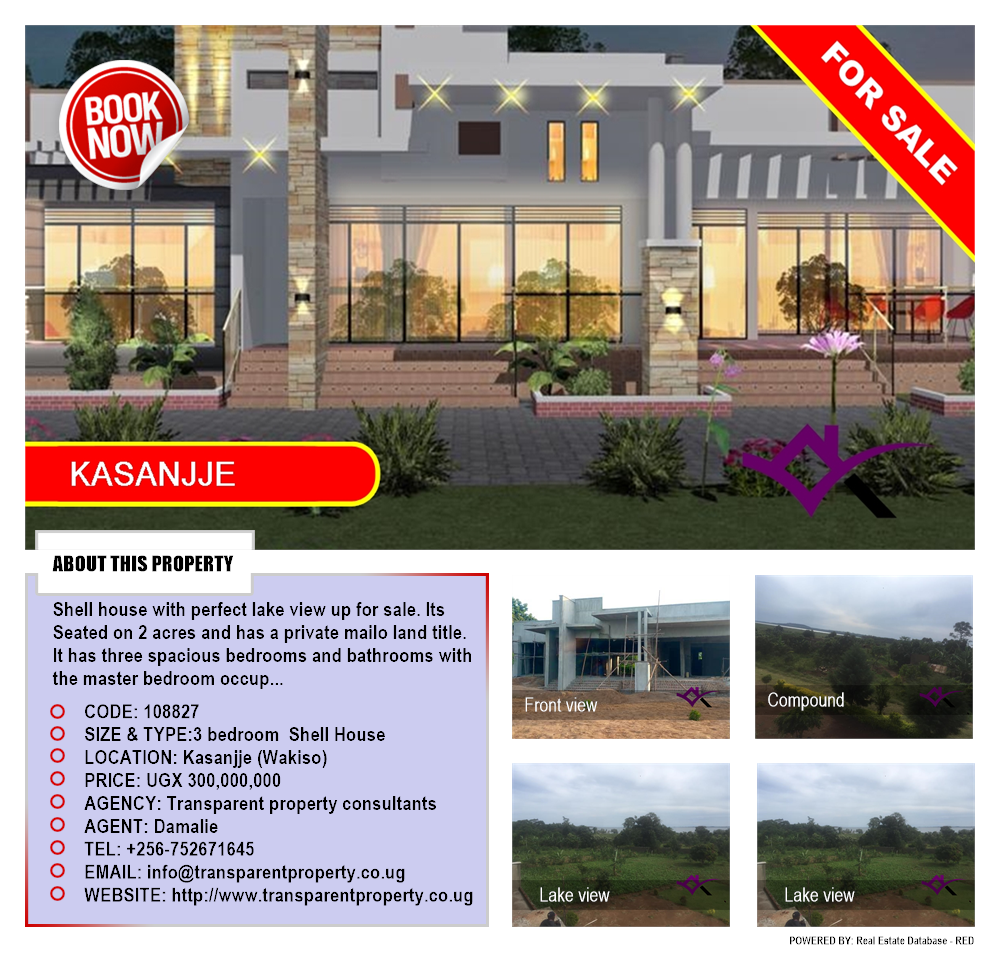 3 bedroom Shell House  for sale in Kasanjje Wakiso Uganda, code: 108827