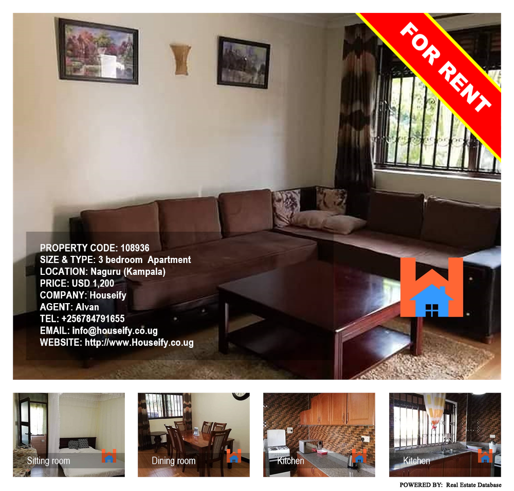 3 bedroom Apartment  for rent in Naguru Kampala Uganda, code: 108936