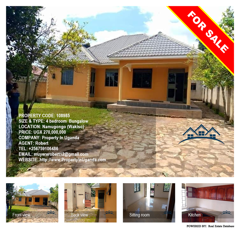 4 bedroom Bungalow  for sale in Namugongo Wakiso Uganda, code: 108985