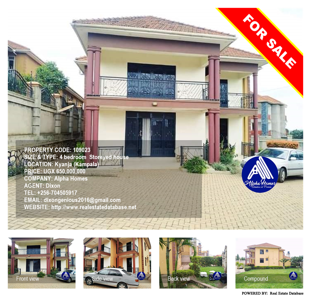 4 bedroom Storeyed house  for sale in Kyanja Kampala Uganda, code: 109023