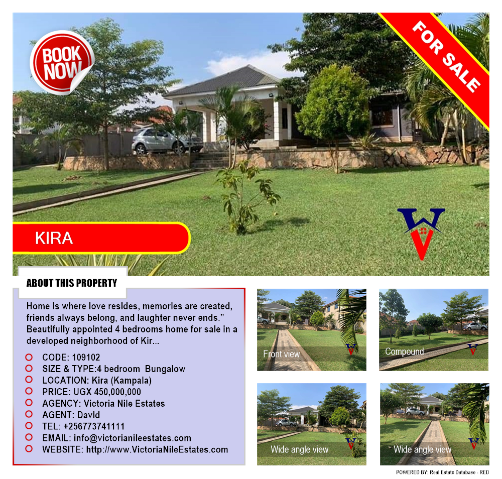 4 bedroom Bungalow  for sale in Kira Kampala Uganda, code: 109102