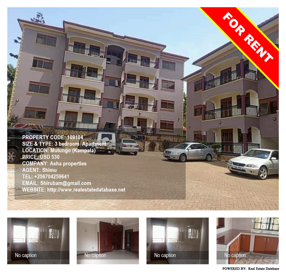 3 bedroom Apartment  for rent in Mutungo Kampala Uganda, code: 109104