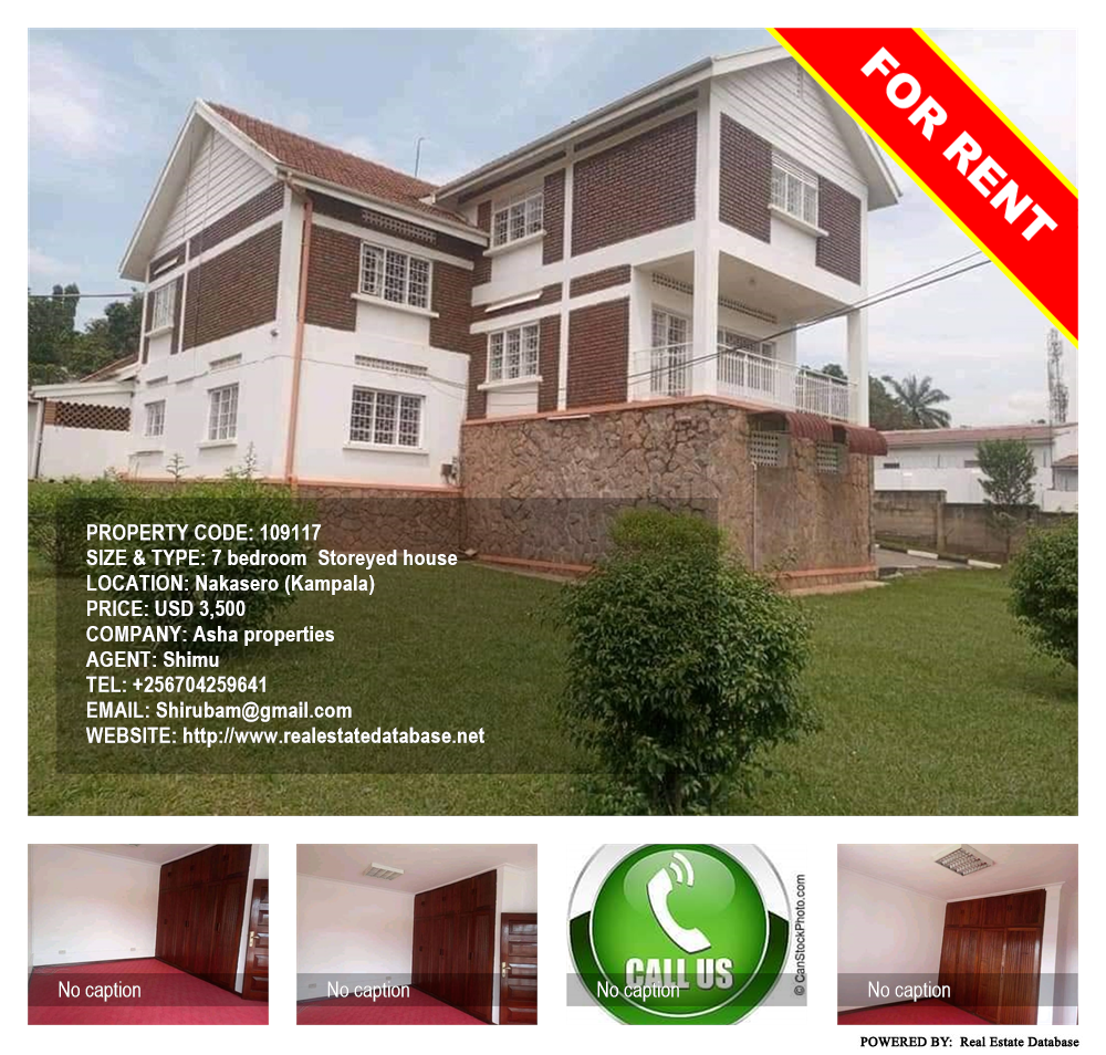 7 bedroom Storeyed house  for rent in Nakasero Kampala Uganda, code: 109117