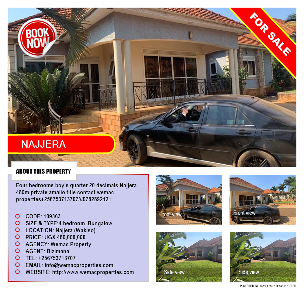 4 bedroom Bungalow  for sale in Najjera Wakiso Uganda, code: 109363
