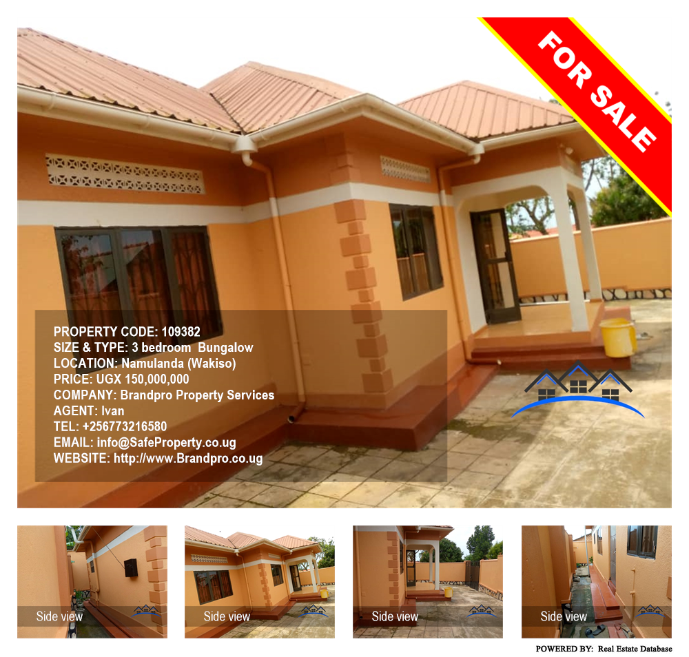 3 bedroom Bungalow  for sale in Namulanda Wakiso Uganda, code: 109382