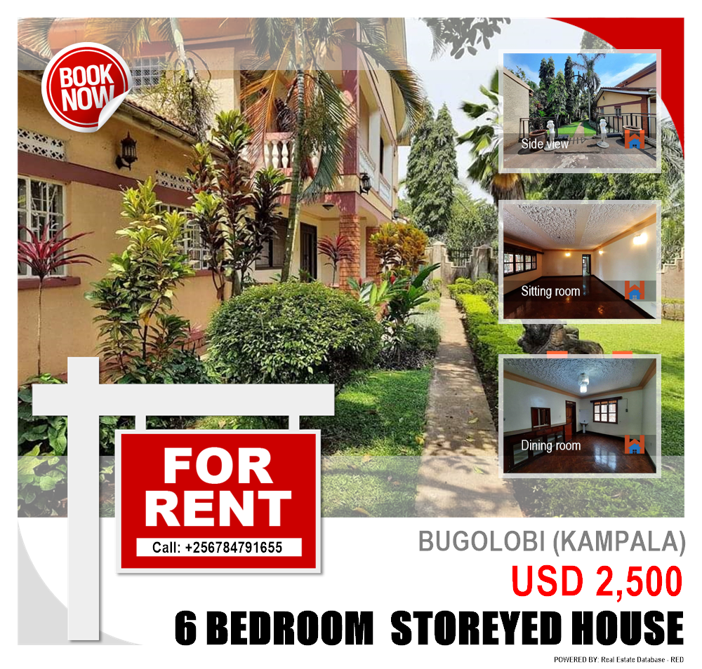 6 bedroom Storeyed house  for rent in Bugoloobi Kampala Uganda, code: 109498