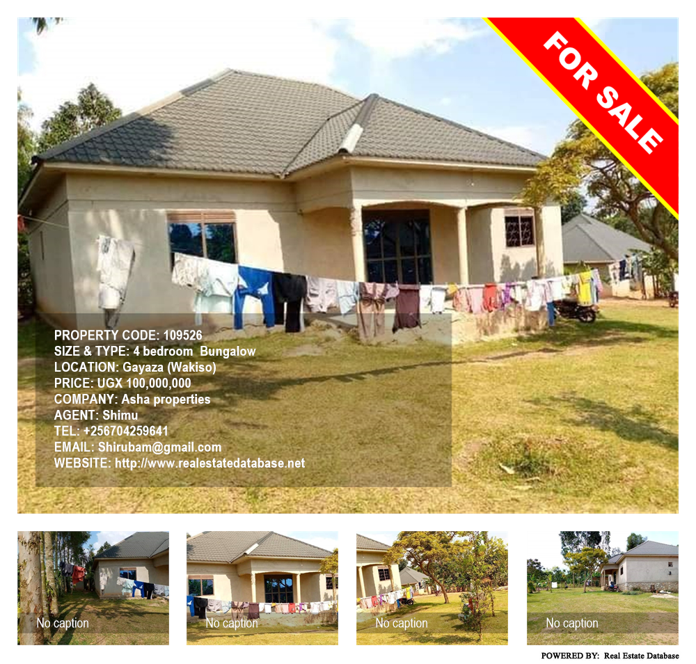 4 bedroom Bungalow  for sale in Gayaza Wakiso Uganda, code: 109526