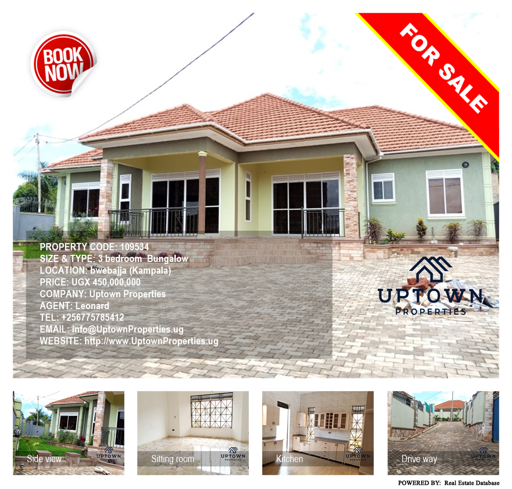 3 bedroom Bungalow  for sale in Bwebajja Kampala Uganda, code: 109534