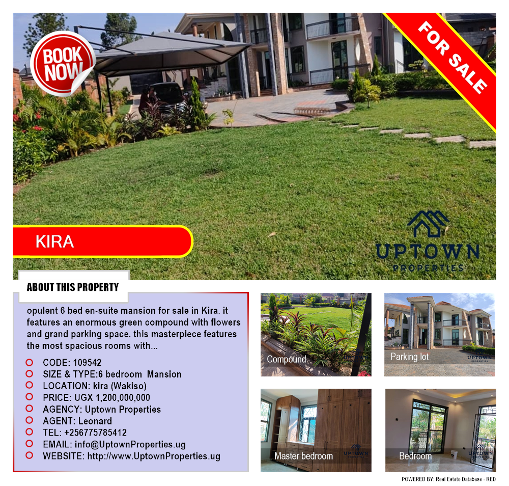 6 bedroom Mansion  for sale in Kira Wakiso Uganda, code: 109542