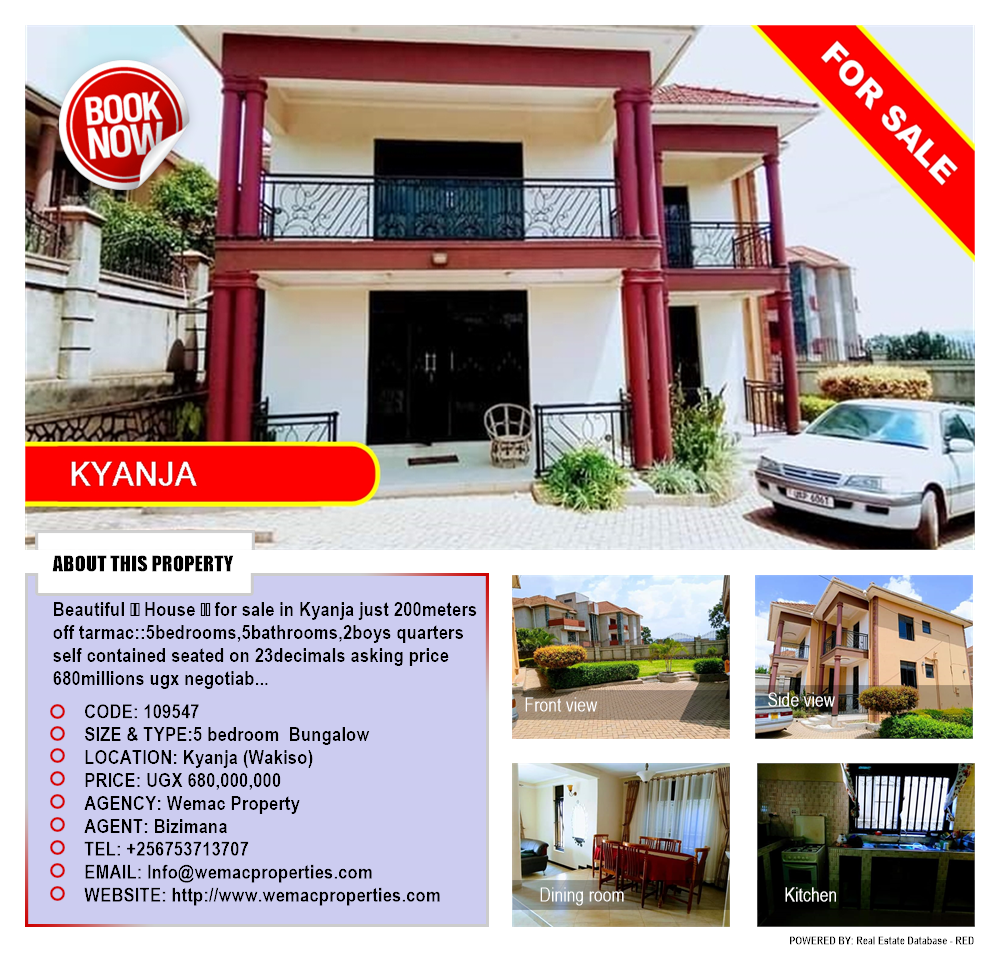 5 bedroom Bungalow  for sale in Kyanja Wakiso Uganda, code: 109547