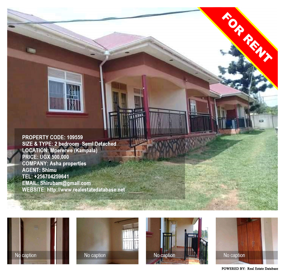 2 bedroom Semi Detached  for rent in Mpererwe Kampala Uganda, code: 109559