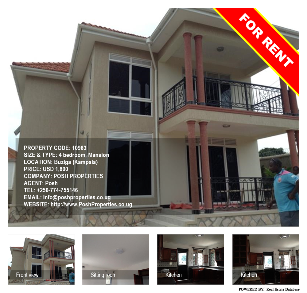 4 bedroom Mansion  for rent in Buziga Kampala Uganda, code: 10963