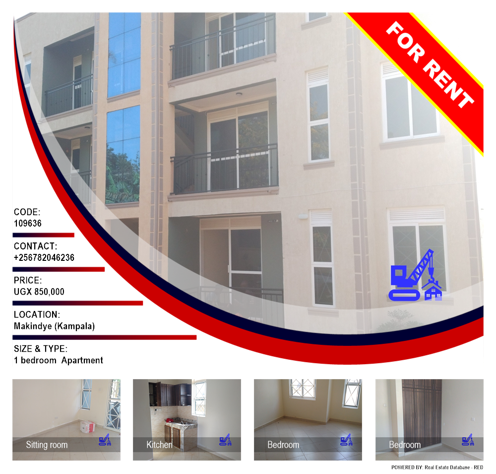 1 bedroom Apartment  for rent in Makindye Kampala Uganda, code: 109636