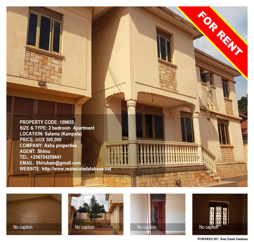 2 bedroom Apartment  for rent in Salaama Kampala Uganda, code: 109653