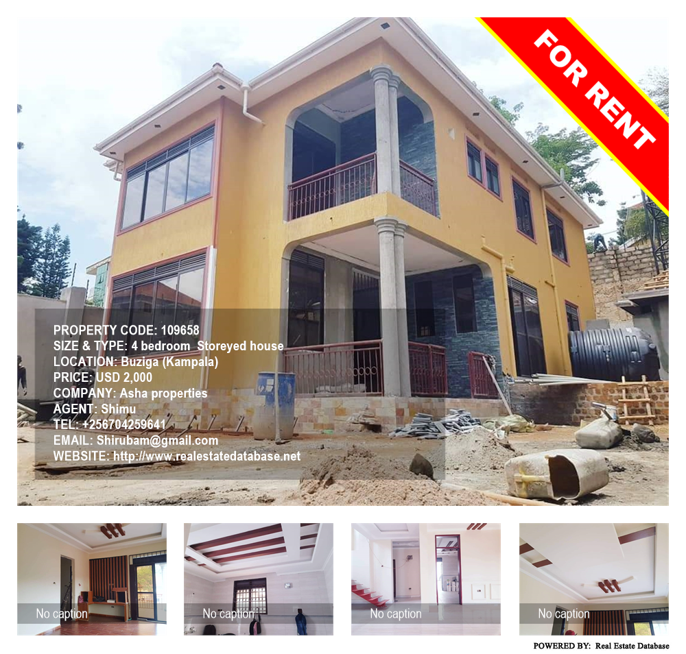 4 bedroom Storeyed house  for rent in Buziga Kampala Uganda, code: 109658
